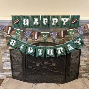 Happy Birthday Football Banner